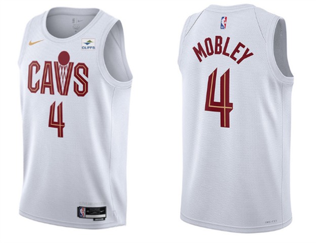 Men's Cleveland Cavaliers #4 Evan Mobley White Stitched Jersey - Click Image to Close